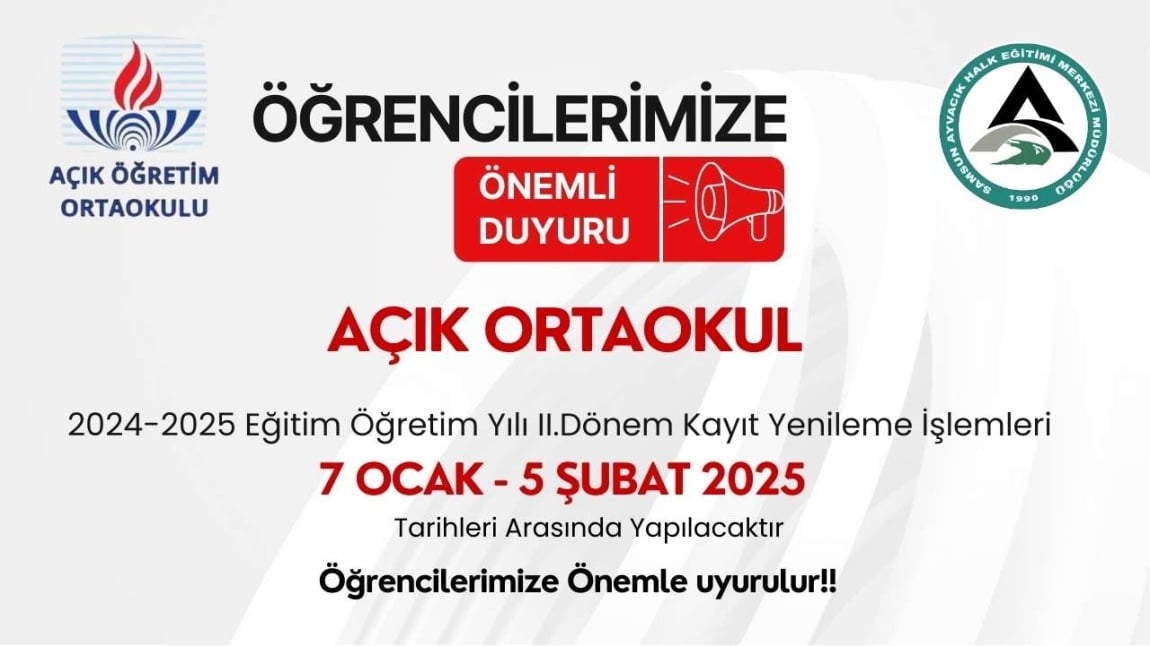 Öğrencilerimizin dikkatine...